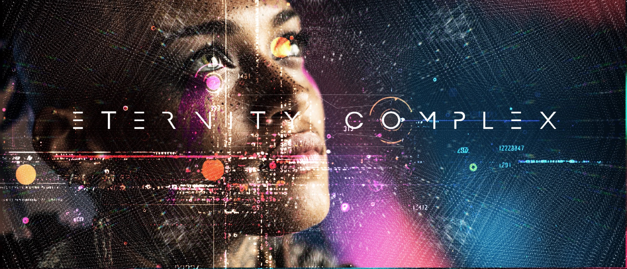 Eternity Complex title art: a woman's eye over a starfield